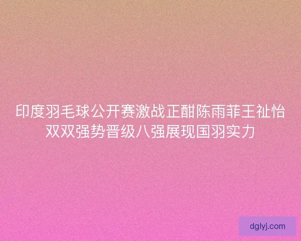 印度羽毛球公开赛激战正酣陈雨菲王祉怡双双强势晋级八强展现国羽实力