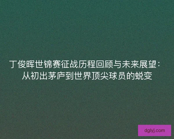丁俊晖世锦赛征战历程回顾与未来展望：从初出茅庐到世界顶尖球员的蜕变